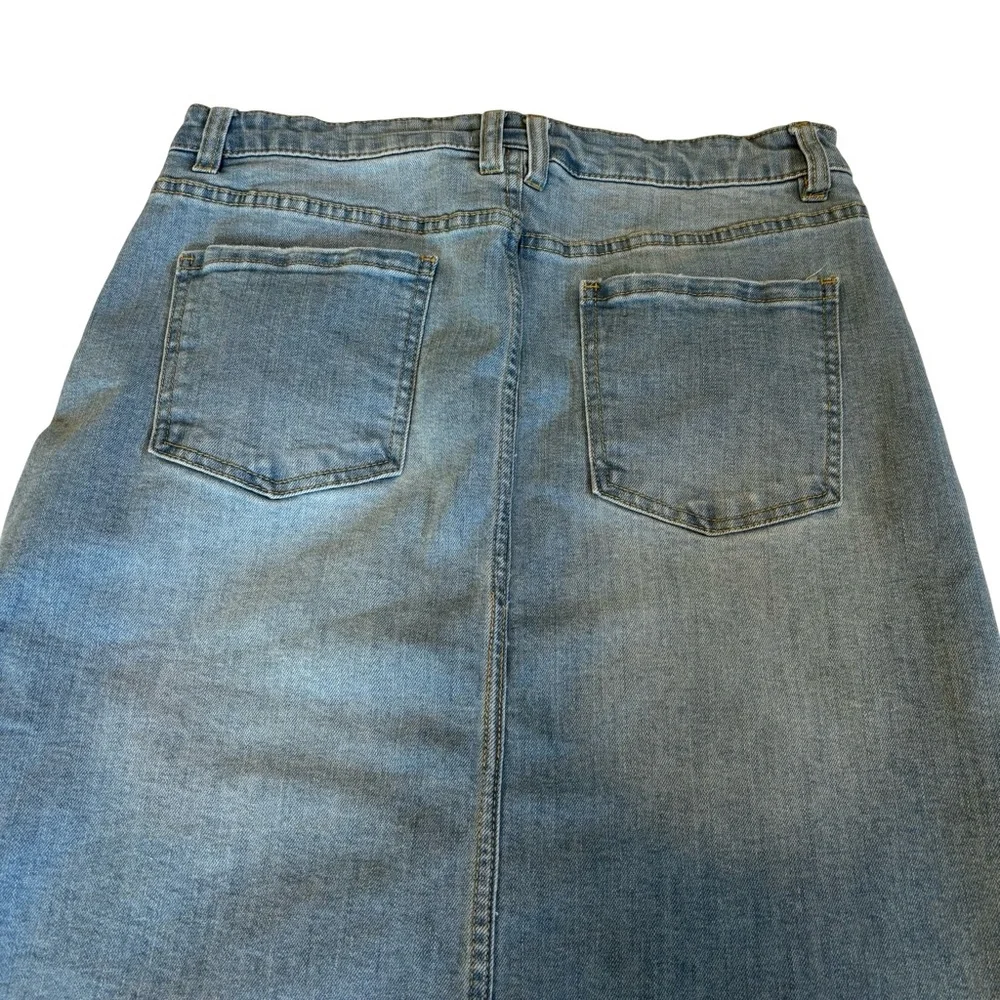 Denim A-Line Midi Stretch Skirt Size 10 Great Pre-Loved Condition - Picture 5 of 11